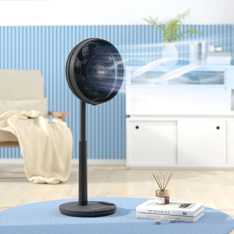 Pedestal Fan with Oscillating, Tilt, Adjustable Height, Black