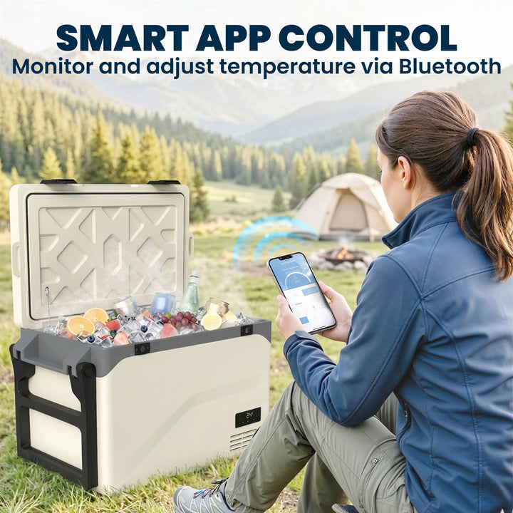 42.5L Compressor Car Fridge Freezer, Camping Refrigerator with App Con