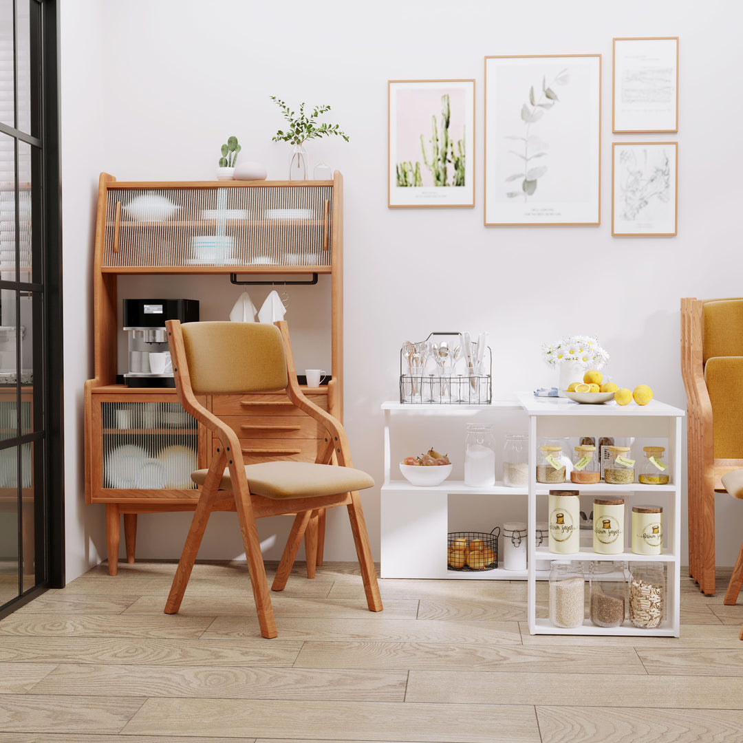 Corner Computer Desk, L Shaped Desk with 360° Rotating Bookshelf, 120L