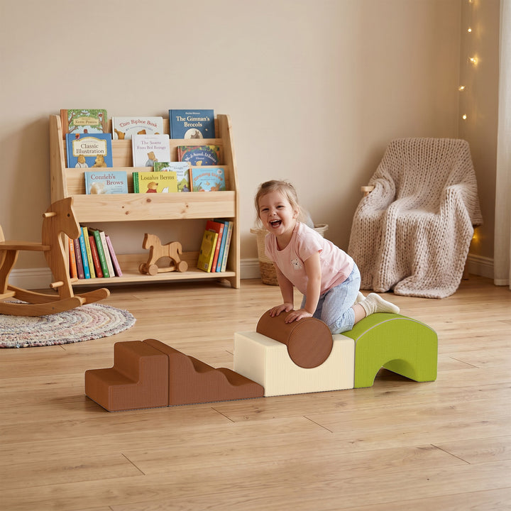 Toddlers Climbing Toys, 5-Piece Foam Climbing Blocks with Non-Slip Bot