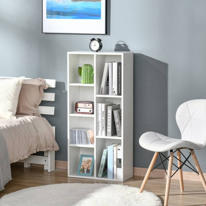 HOMCOM Seven-Cube Bookcase - White Wood Effect