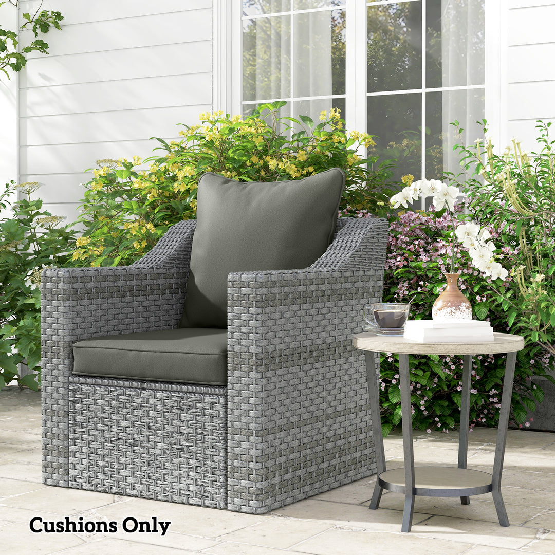 Seat and Back Padded Cushion Set, CUSHION ONLY - Charcoal Grey