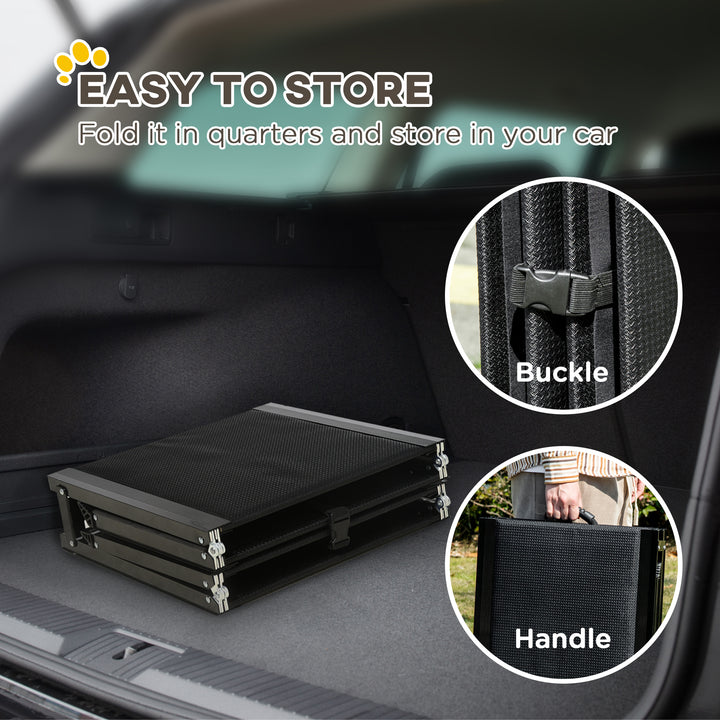 Folding Dog Ramp for Car, Portable Pet Ramp, with Non-Slip Surface, Aluminium Alloy Frame, for XL Dogs