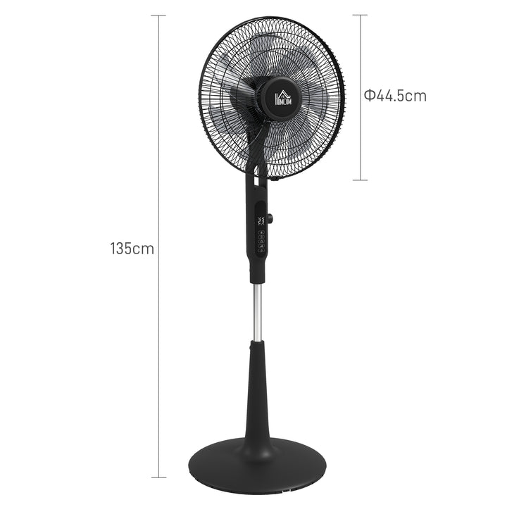 HOMCOM DC Pedestal Fan, 17.5'' Standing Fan w/ 28 Speeds, 3 Modes, 75° Oscillation, 12-Hour Timer, Adjustable Height, Mosquito Repellent | Aosom UK