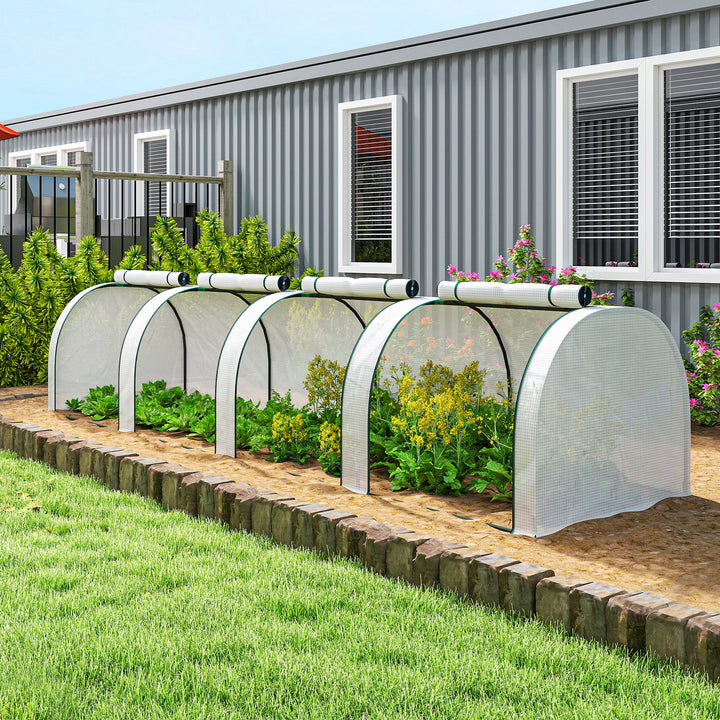 395 x 100 cm Low Tunnel Greenhouse - White