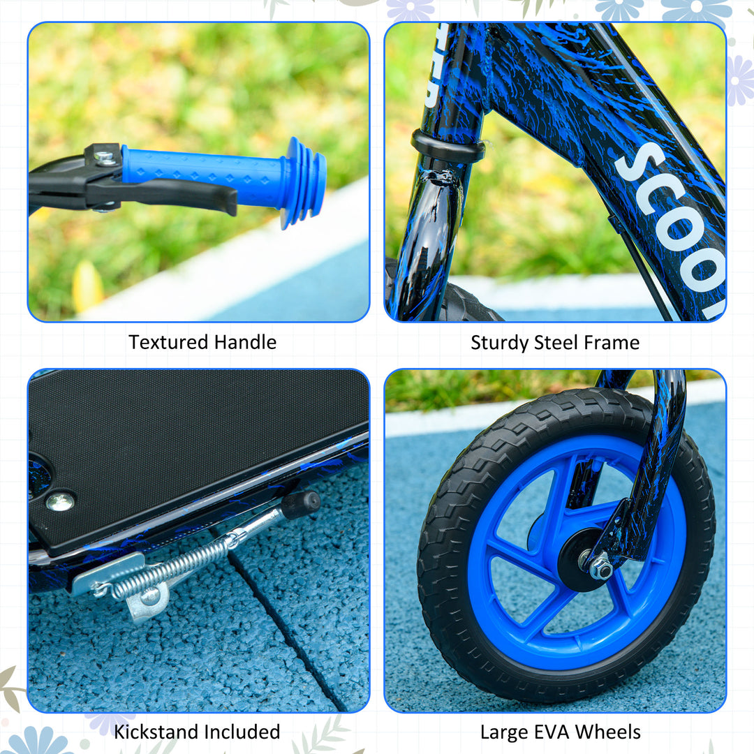 AIYAPLAY Kids Scooter with Adjustable Handlebar, Children's Kick Scooter with Non-slip Footplate, Rear Brake, Kickstand, Blue
