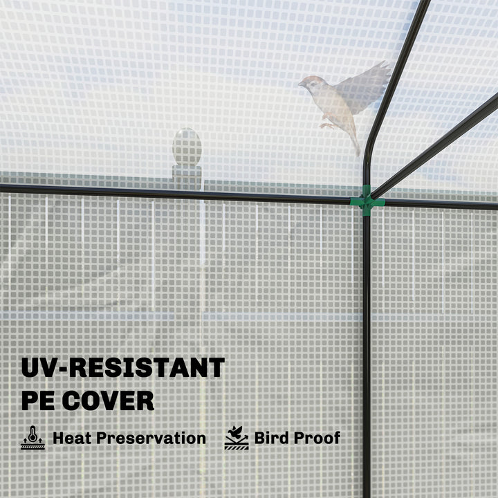 Walk-in Greenhouse, Outdoor Tomato Greenhouse with Roll-up Door and Me