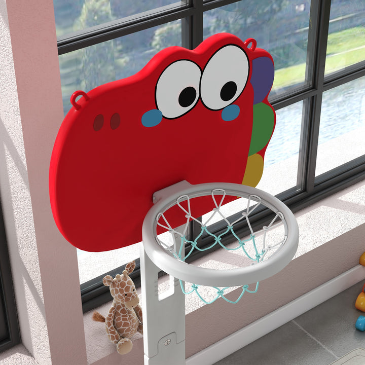 5-in-1 Dinosaur Basketball Set with Adjustable Basketball Stand and Go