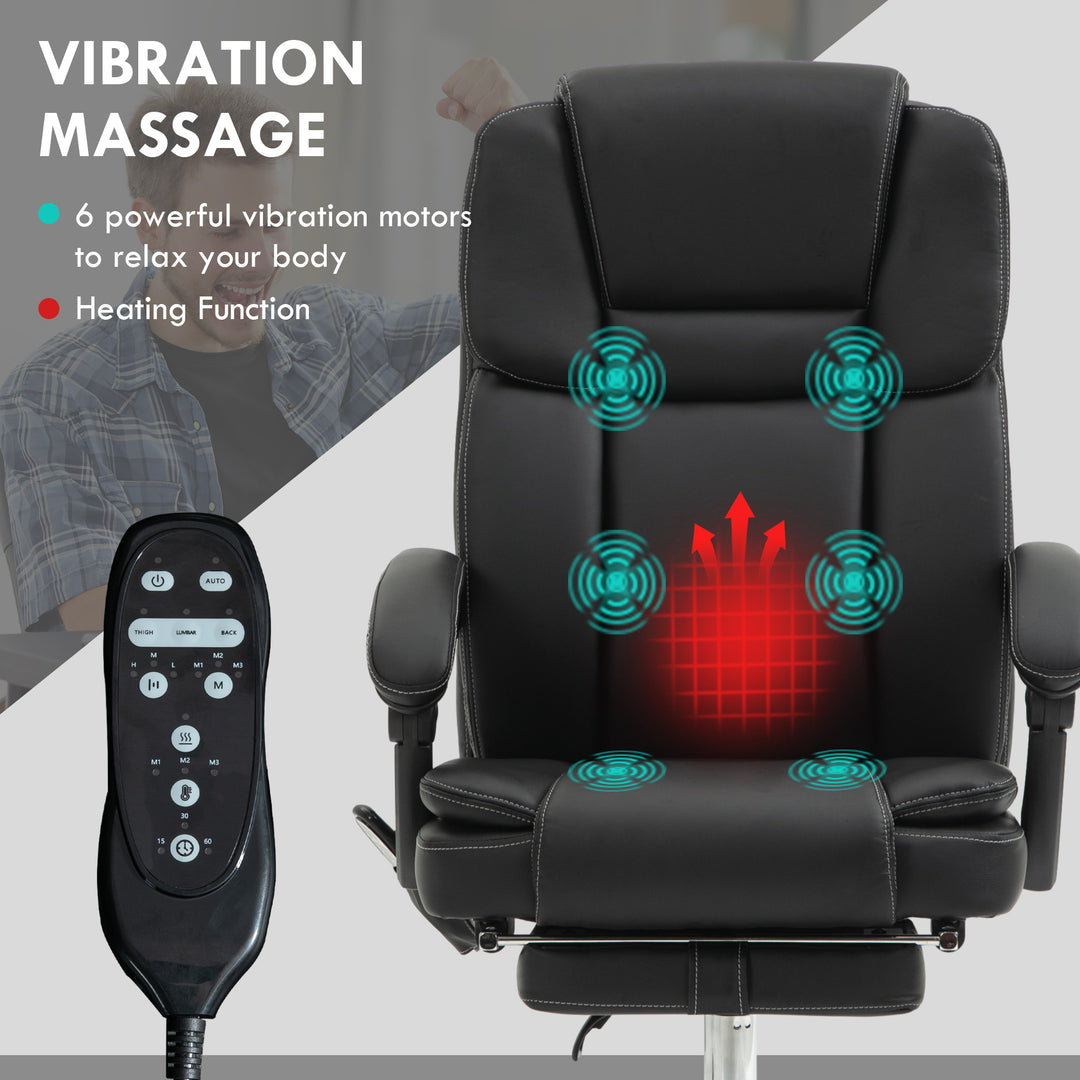 Six Point Vibrating Massage Office Chair - Black