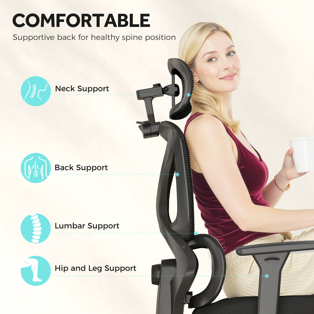 Ergonomic and Adjustable Office Chair - Black