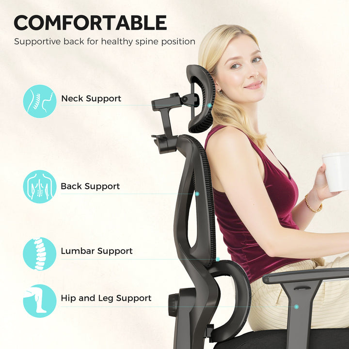 Ergonomic and Adjustable Office Chair - Black