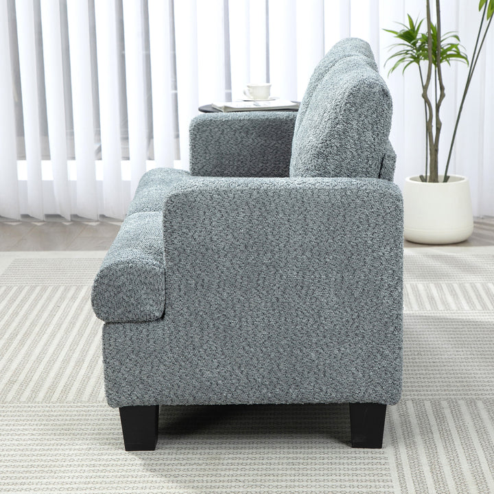 Two-Seater Chenille Sofa - Light Grey
