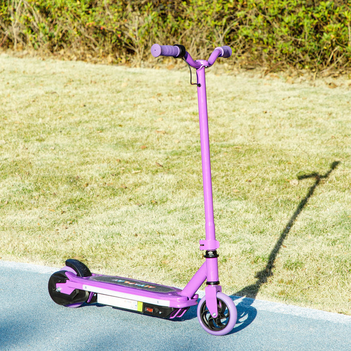 Electric Scooter for Ages 6-14, with Colourful Light and Electric Brake, Electric Scooter E Scooter, Up to 10 KM/H & 8 KM, Purple