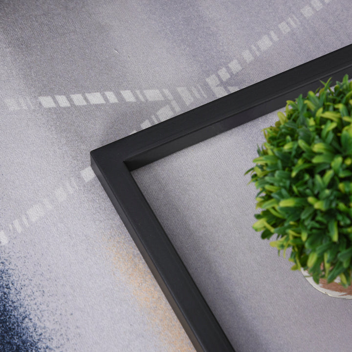 MCL C Shape Bedside Table w/Metal Frame Marble-Effect Top Sofa Narrow Snack End Table for Living Room, Black