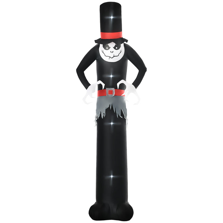 Giant 10ft Halloween Inflatables Tall Ghost with Hat, Build-in LEDs Blow Up Scary Outdoor Decorations, for Party Yard Garden Lawn Decoration