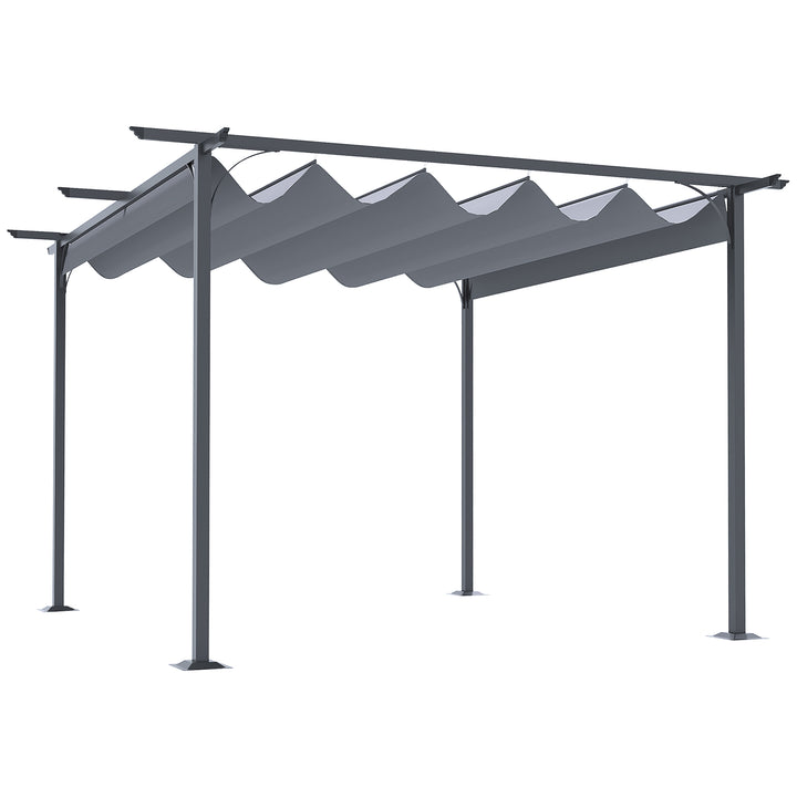 MCL 3.5 Sliding Pergola Canopy Metal Pergola Retractable Canopy for Garden Shade, Grey