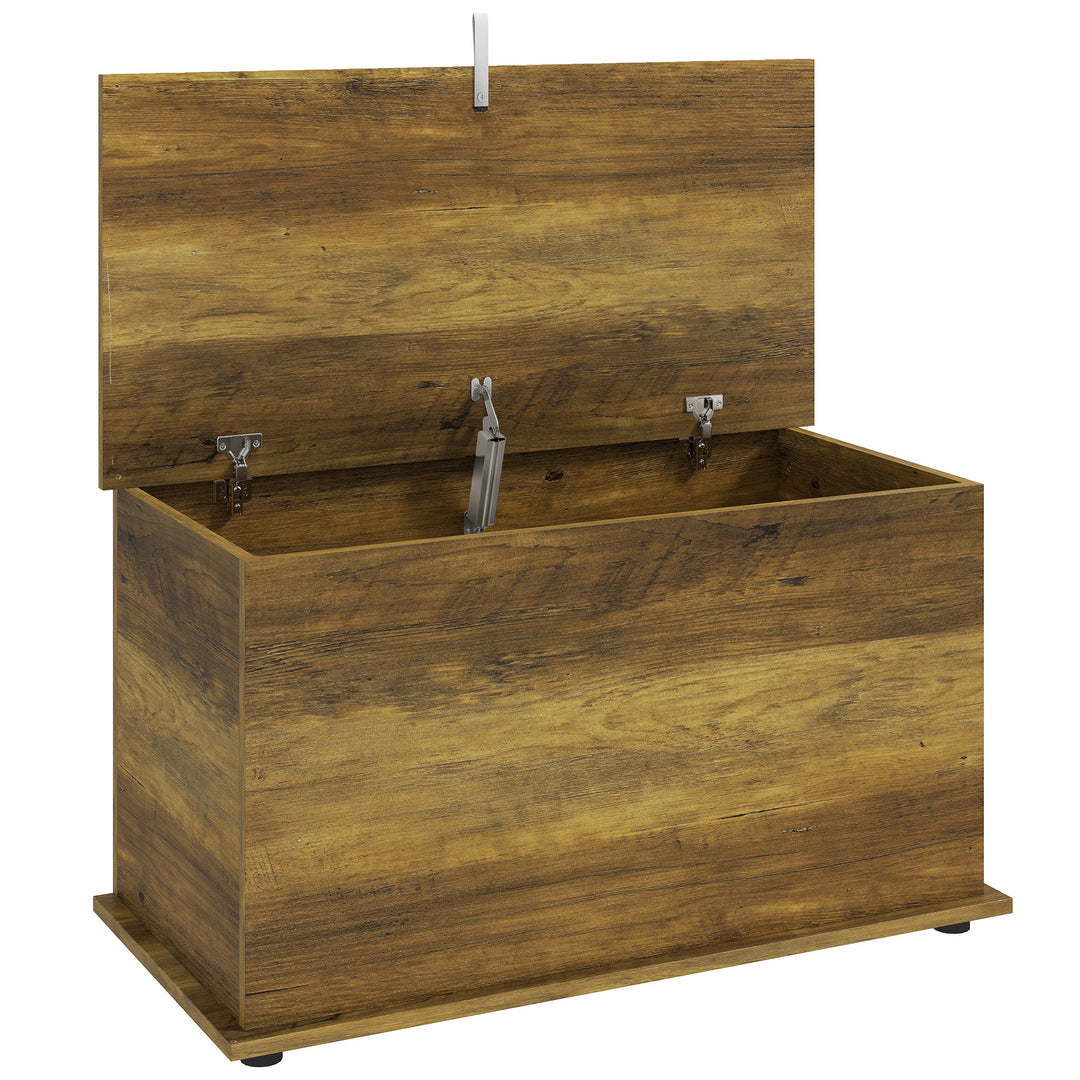 Storage Chest, 102L Blanket Box, Shoe Bench with Safety Hinged Lid, Be