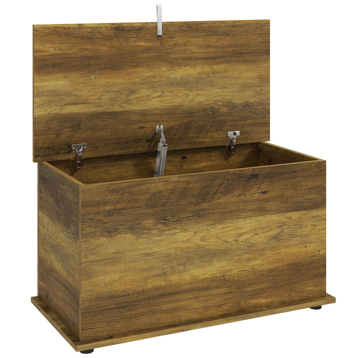 Storage Chest, 102L Blanket Box, Shoe Bench with Safety Hinged Lid, Be