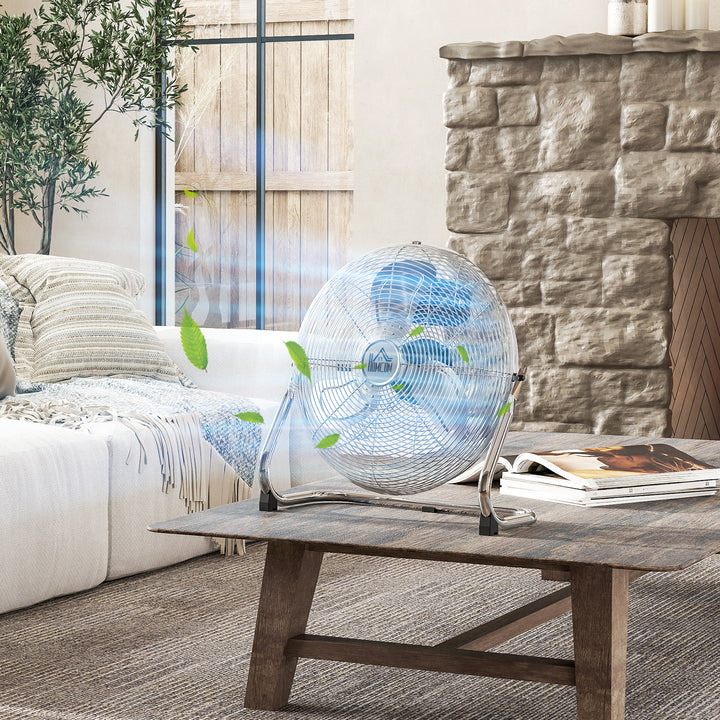 MCL Metal Floor Fan with 3 Speeds & 120° Adjustable Tilt - Silver Tone