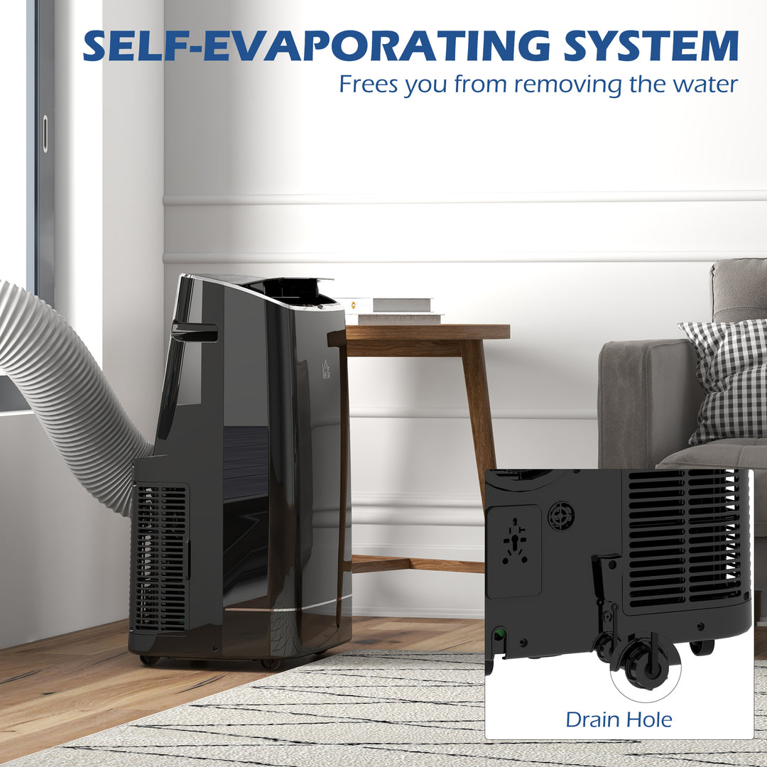 14000 BTU Mobile Air Conditioner, 35m², Smart Home WiFi, with Dehumidifier, Fan, 24H Timer, Window Kit, Black