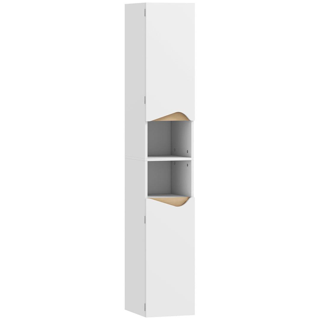 Tall Slim Bathroom Cabinet with 2 Doors, 2 Shelves