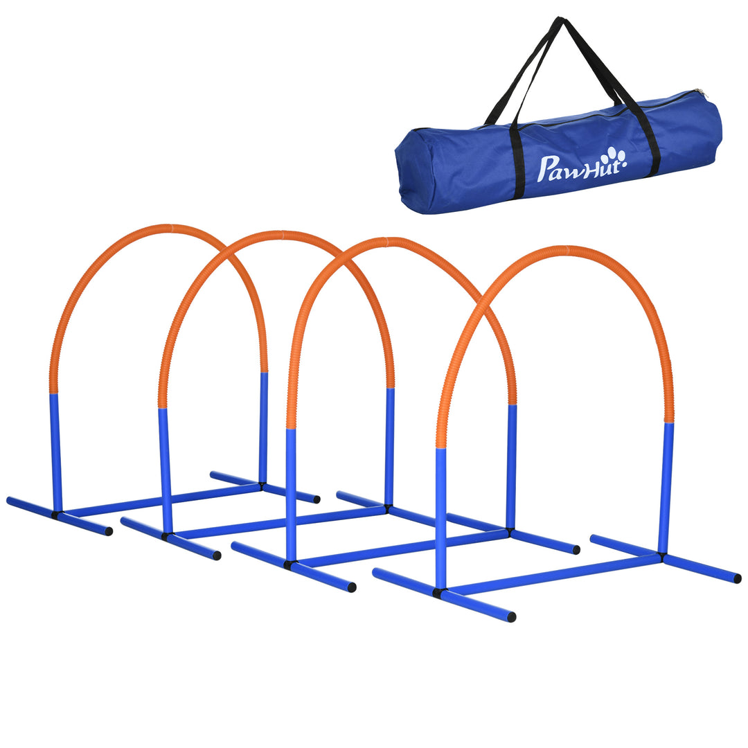 Four-Piece Portable Dog Agility Equipment - Blue