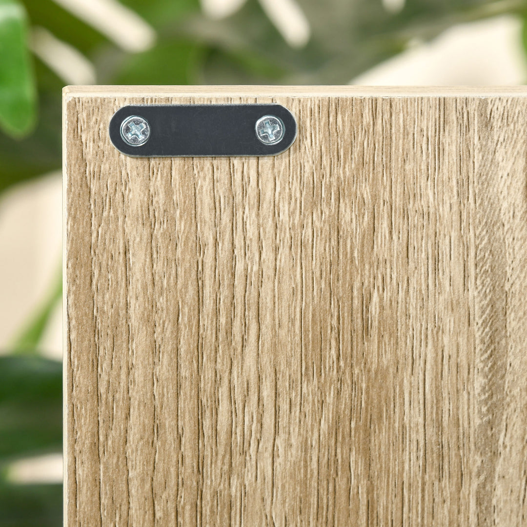 MCL Storage Cabinet, Bookcase, Display Shelf with 6 Storage Cubes & Doors for Dining Room, Living Room, Natural