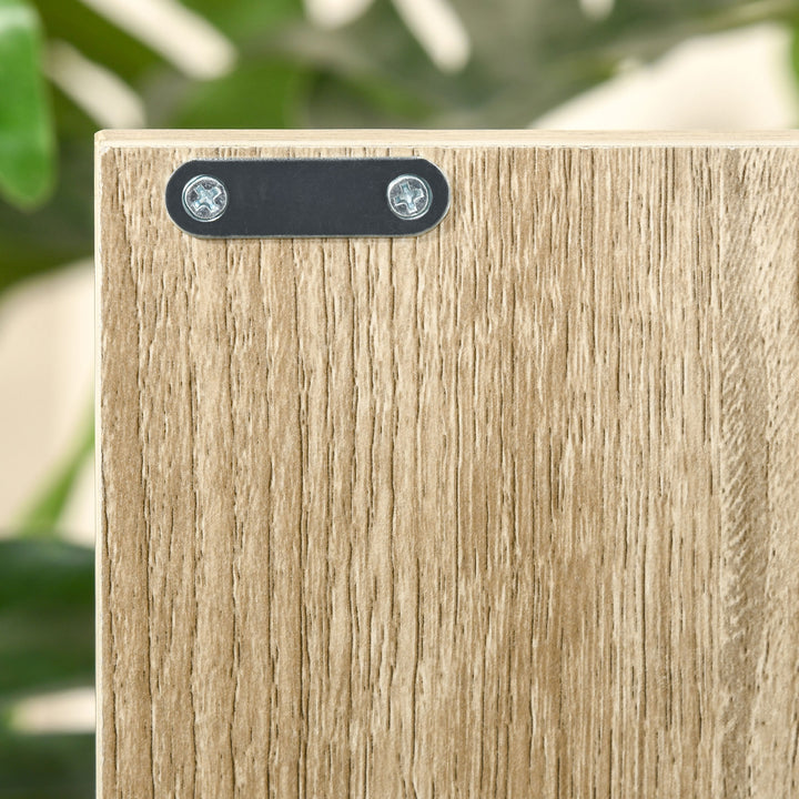 MCL Storage Cabinet, Bookcase, Display Shelf with 6 Storage Cubes & Doors for Dining Room, Living Room, Natural