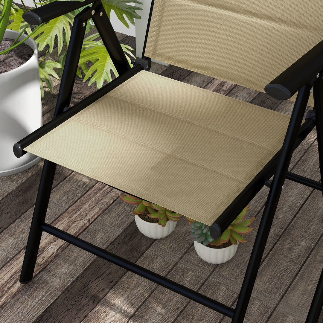 Set of Two Padded Garden Chairs - Khaki