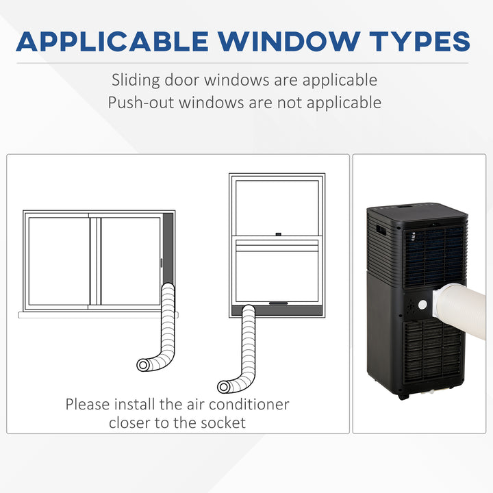 7000 BTU 4-In-1 Portable Air Conditioner Unit Cooling Dehumidifying Ventilating for Room up to 26m², with Fan, Remote, 24H Timer, Window Mount Kit, R290, A Energy Efficiency