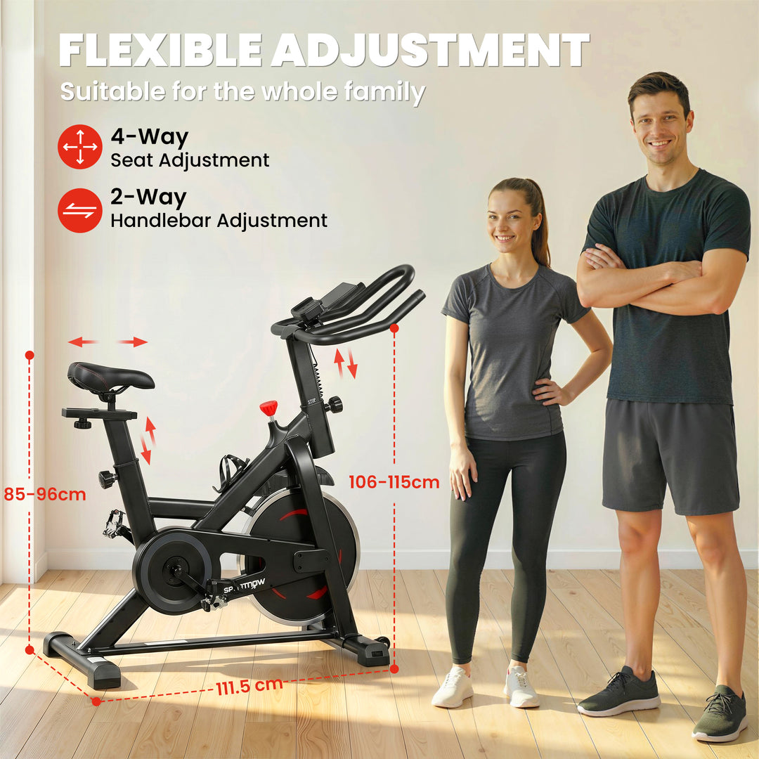 Exercise Bike, Indoor Stationary Bike with Smart APP, 0-100% Magnetic 