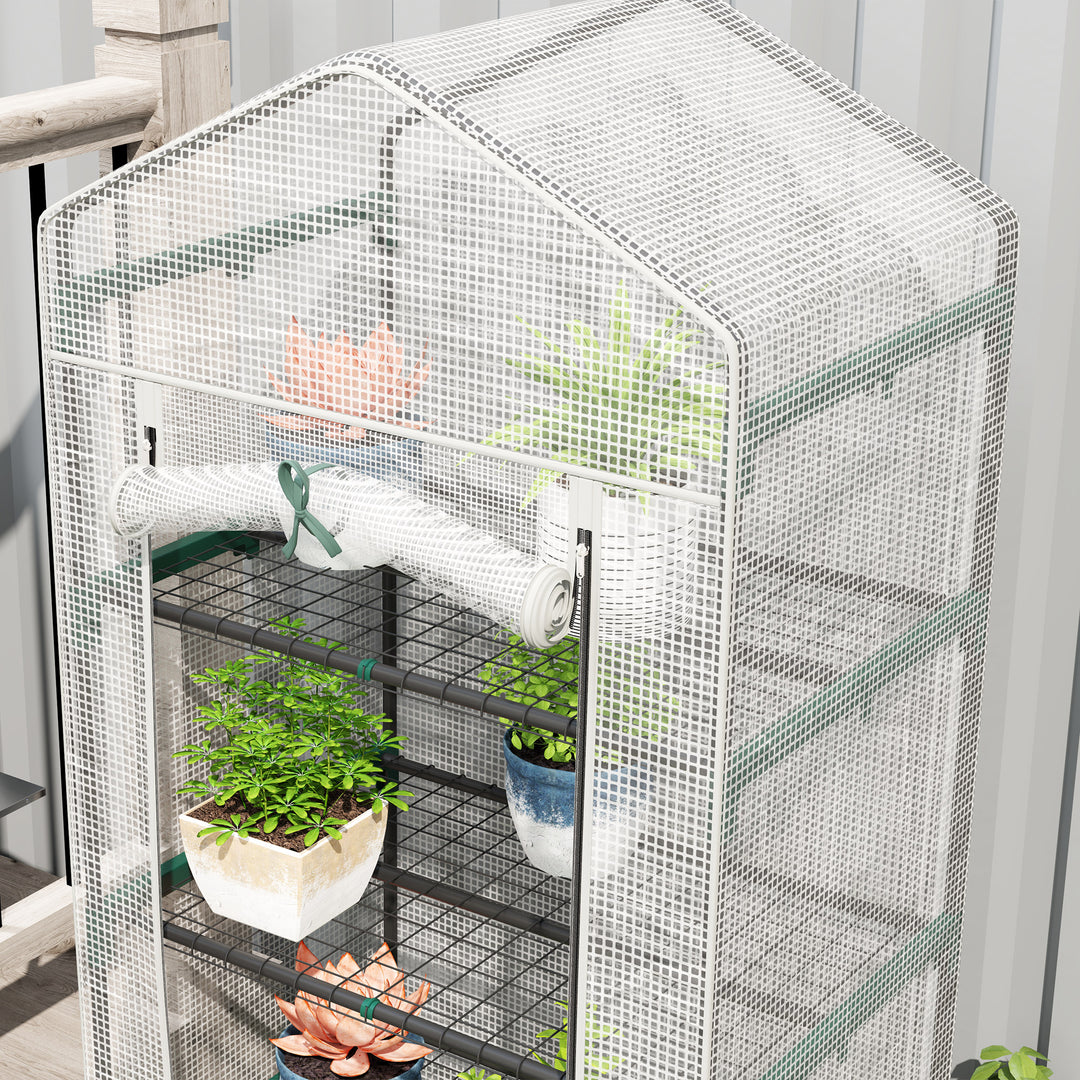 193cm Five Shelf Mini Greenhouse - White
