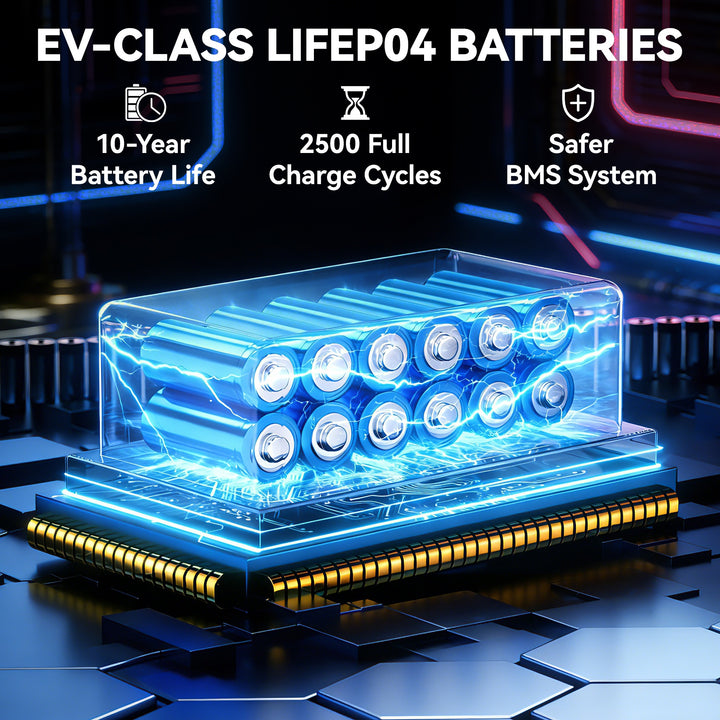 Portable Power Station with LiFePO4 Battery, 1.5H Fast Charge, Camping