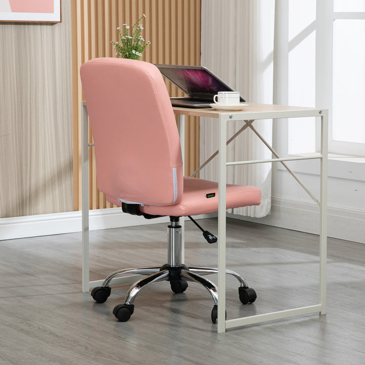 Armless Faux Leather Office Chair - Pink