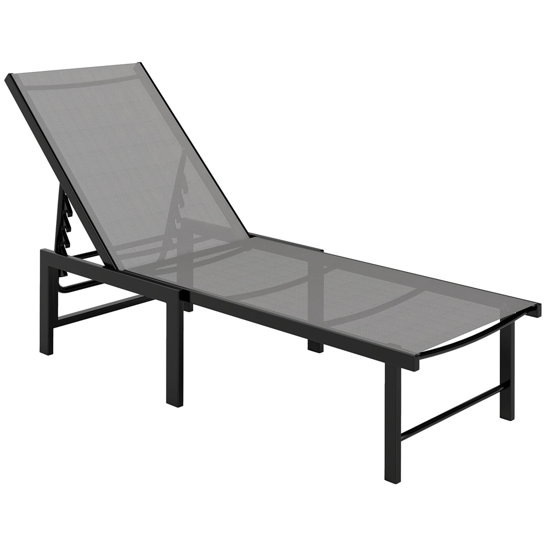 Reclining Sun Lounger - Grey