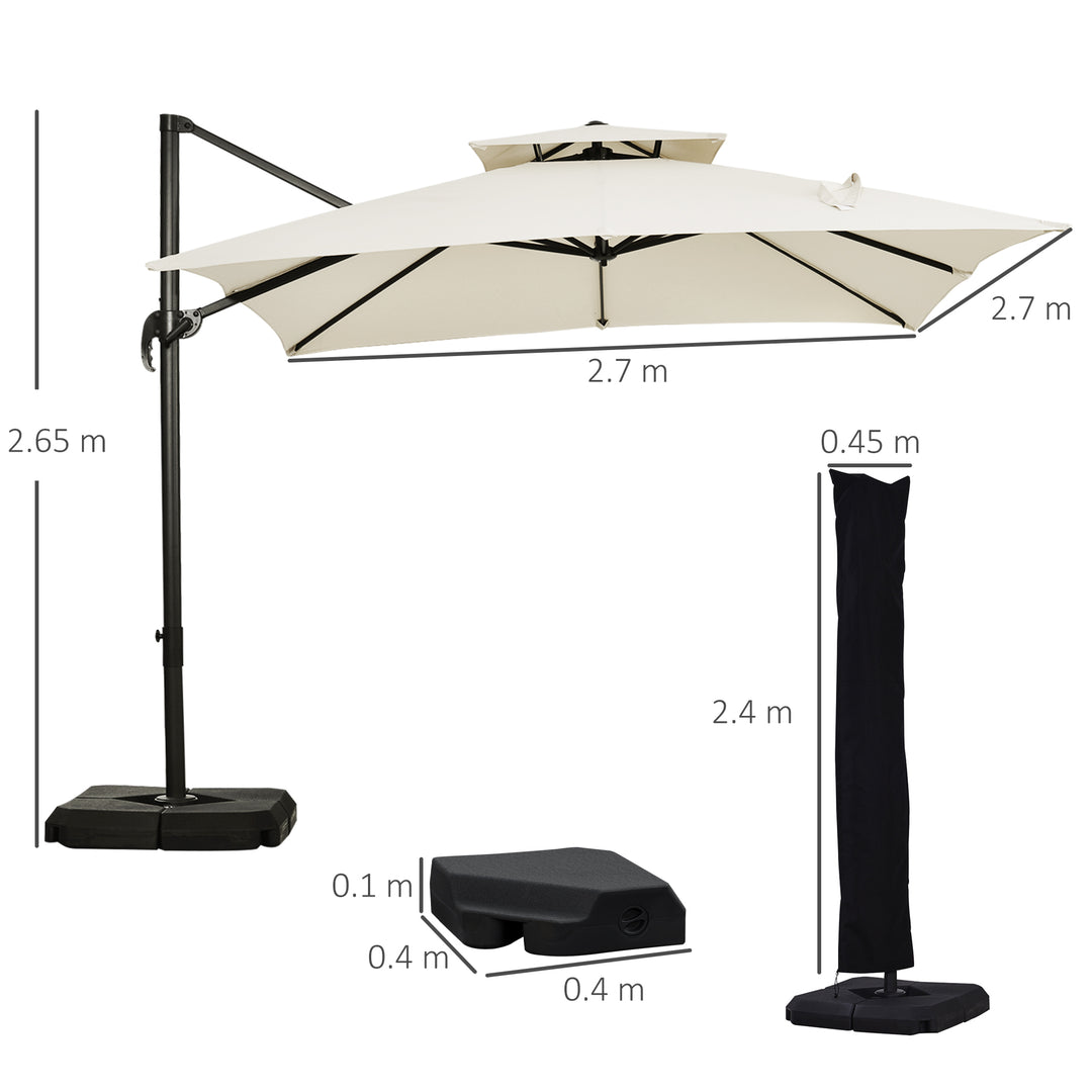 MCL Steel Frame Outdoor Roma Cantilever Umbrella