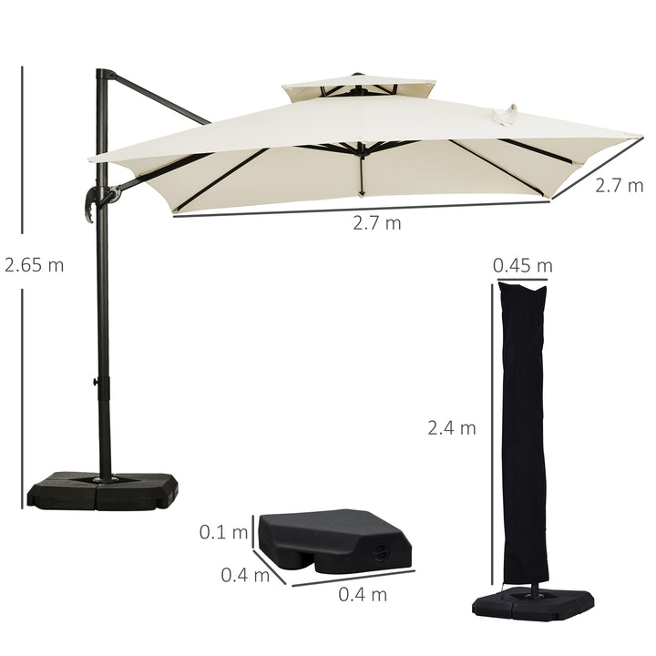 MCL Steel Frame Outdoor Roma Cantilever Umbrella
