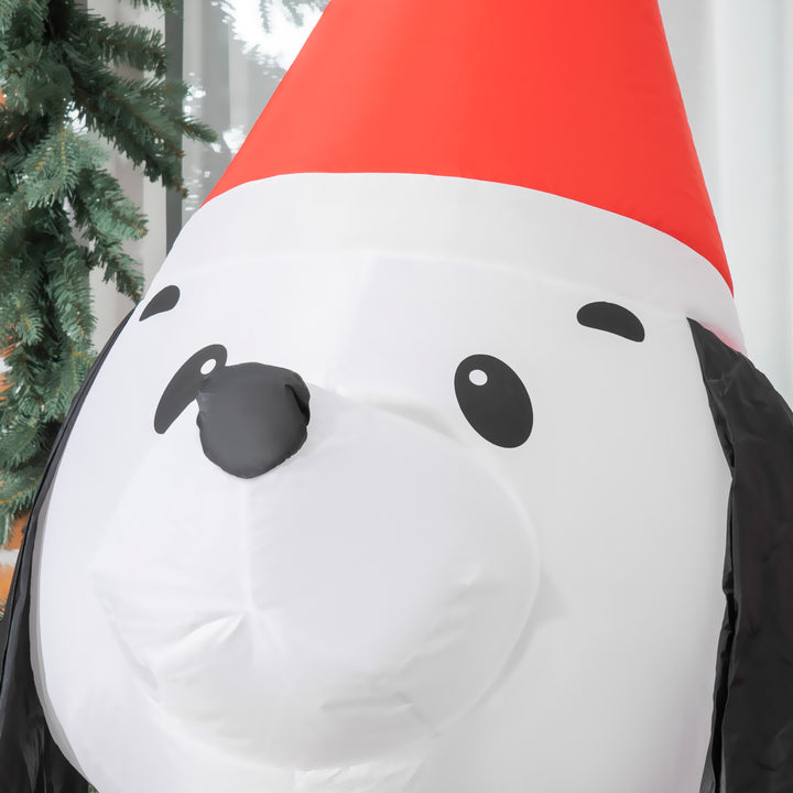 MCL 6ft Inflatable Christmas Puppy Dog Wearing Santa Hat Lighted Outdoor Decoration Blow Up Decor for Holiday Indoor