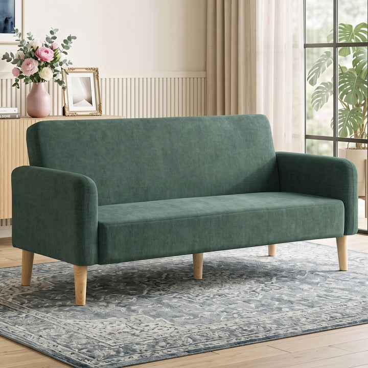 2 Seater Sofa, Velvet Small Couch with 20cm Thick Padding, Wide and - view 2