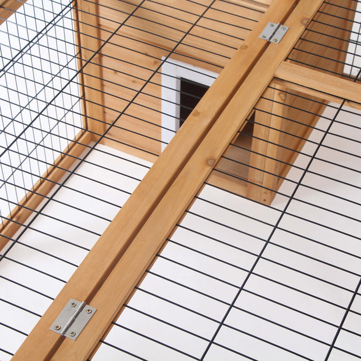 Rabbit Hutch Outdoor, Guinea Pig House, Bunny Run Cage with Openable T