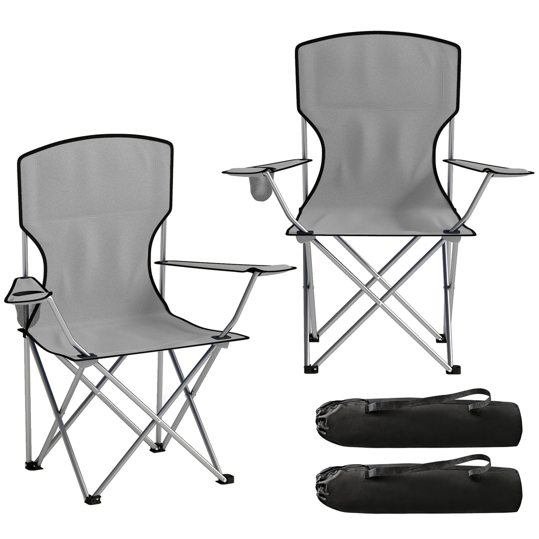 Camping Chair Set of 2 Portable Folding Outdoor Camp Chair with Cup Ho