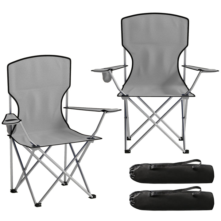 Camping Chair Set of 2 Portable Folding Outdoor Camp Chair with Cup Ho