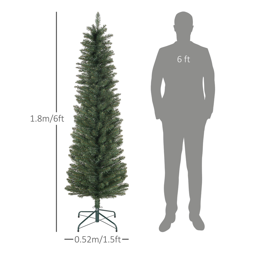 HOMCOM 6ft Artificial Bare Pencil Christmas Tree - Green