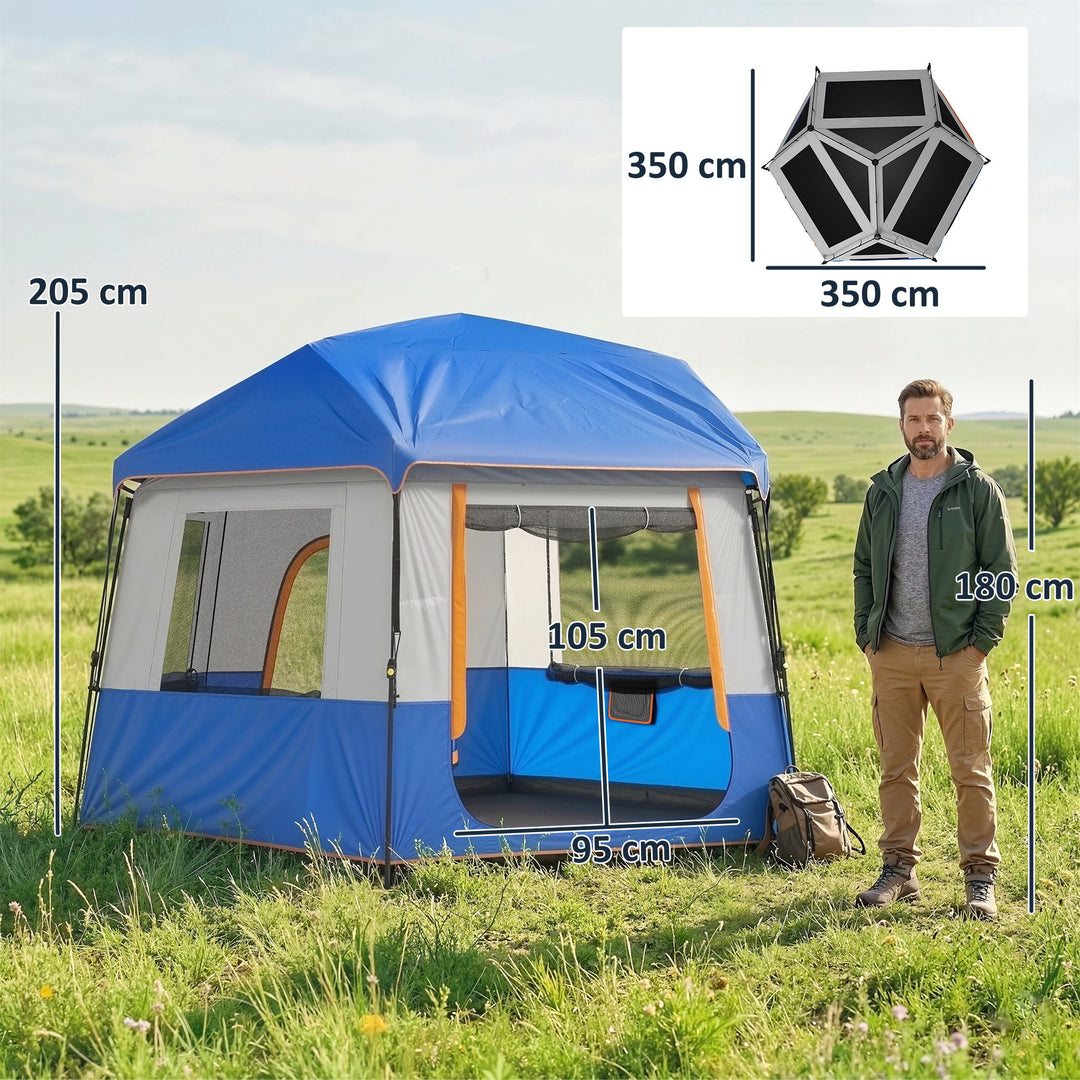 Cabin Tent Easy Setup 3000mm Waterproof Camping Tent 4 Person with Car