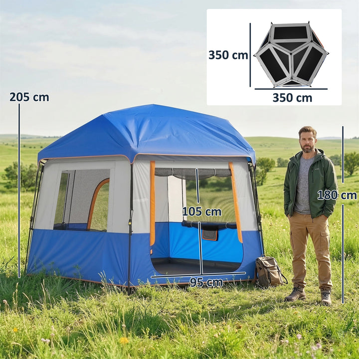 Cabin Tent Easy Setup 3000mm Waterproof Camping Tent 4 Person with Car