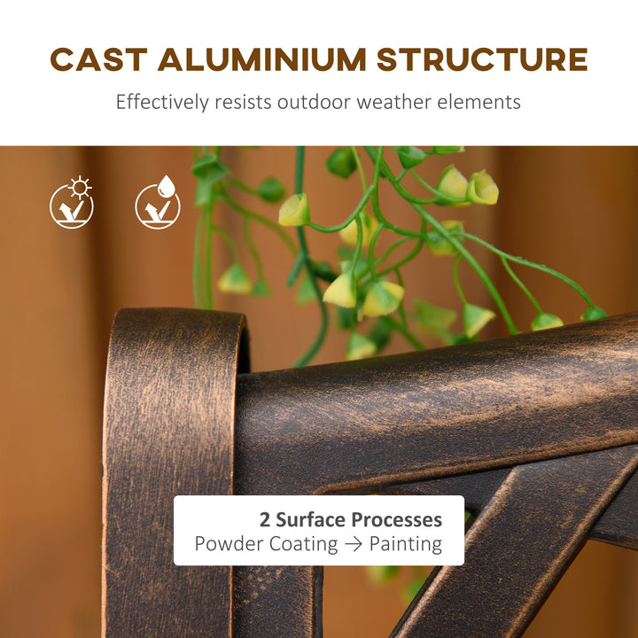 MCL Cast Aluminium Outdoor Garden Bench 2 Seater Antique Patio Loveseat, Bronze