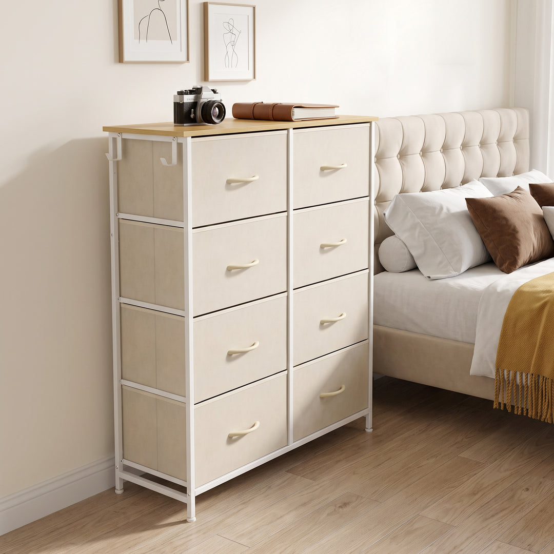 Chest of Drawers, Dresser with 8 Fabric Drawers, Tall Storage Unit - view 2