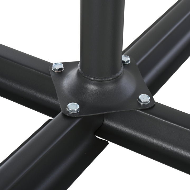 4PCs Fillable Parasol Base Weights with Steel Cross Base Garden Umbrella Stand 60L Water or 72kg Sand Filled Weights Plastic Black