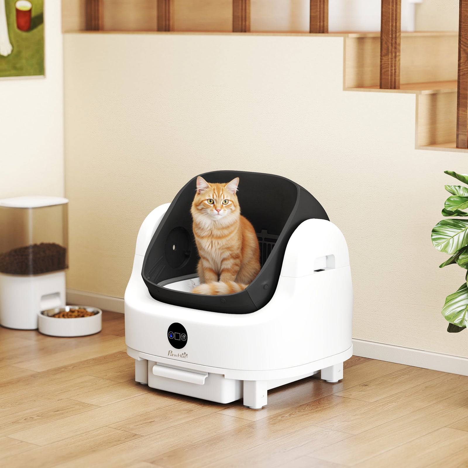 Self Cleaning Cat Litter Tray Top Opening Design, Automatic Litter Box