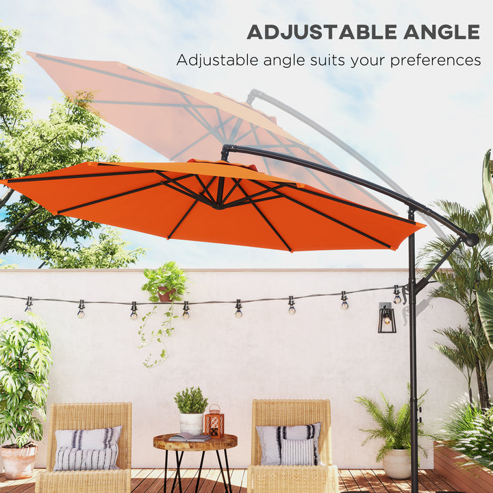 3(m) Overhanging Parasol, with Base - Orange